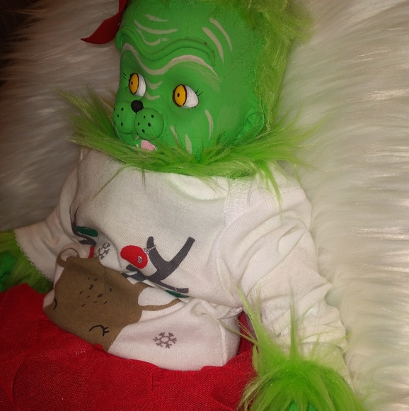 Handmade custom reborn Grinch doll - Picture 3 of 11